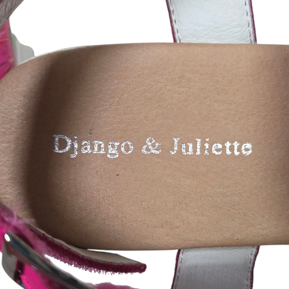 Django & Juliette Pink Floral Wedge Peep Toe Sandals Size 9.5 - Picture 2 of 6